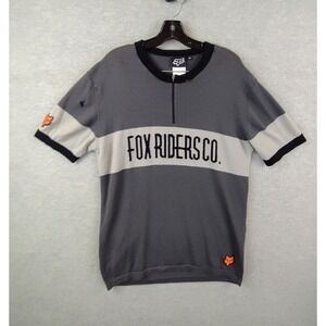 Fox Racing Womens Sweater XL Gray Fox Riders  100% Merino Wool‎ Base Flaw